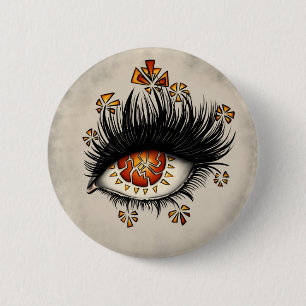 Gothic rare oogkunst ronde button 5,7 cm