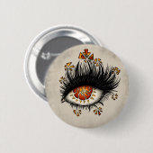 Gothic rare oogkunst ronde button 5,7 cm (Voorkant /achterkant)