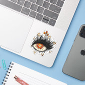 Gothic rare oogkunst sticker (Laptop met iPhone)