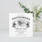 Gothic Raven and Crows Halloween Party Kaart (Staand voorkant)