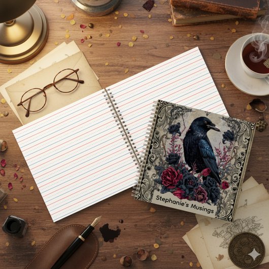 Gothic Raven and Roses Journal Notebook Notitieboek