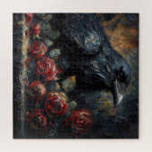 Gothic Raven and Roses Moody Painting Puzzle Legpuzzel (Horizontaal)
