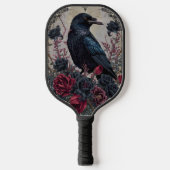 Gothic Raven and Roses Pickleball Paddle (Voorkant)