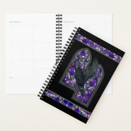Gothic Raven Art Black Day Planner
