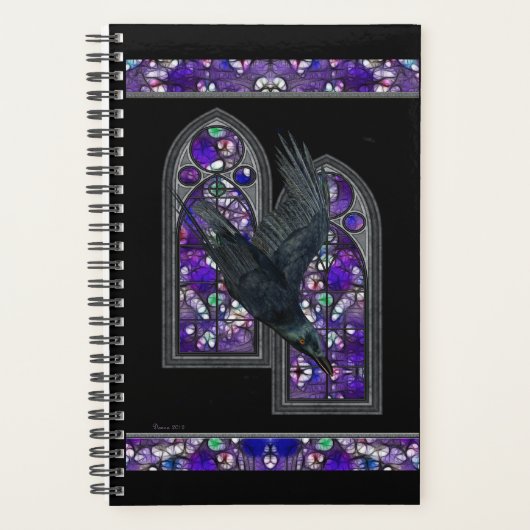 Gothic Raven Art Black Day Planner (Voorkant)
