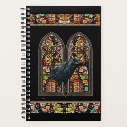 Gothic Raven Art Black Day Planner (Voorkant)