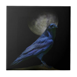 Gothic Raven Black Magic Art Tegel Tegeltje