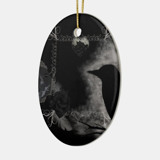 Gothic Raven Black Rozen Ornament (Links)