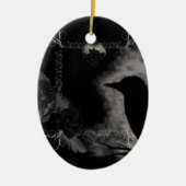Gothic Raven Black Rozen Ornament (Voorkant)
