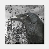 Gothic Raven Collage Magneet (Voorkant)
