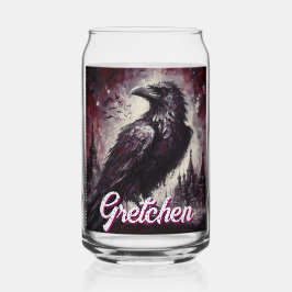 Gothic Raven Crow Bird Painting Personalized Blikvorm Glas