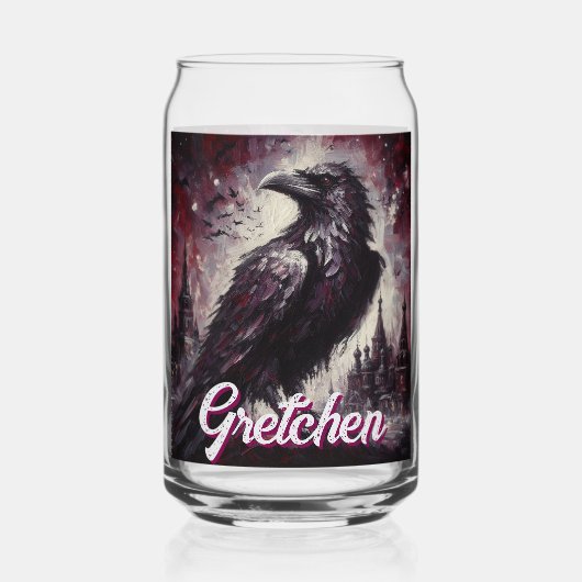 Gothic Raven Crow Bird Painting Personalized Blikvorm Glas (Voorkant)