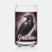 Gothic Raven Crow Bird Painting Personalized Blikvorm Glas (Achterkant)