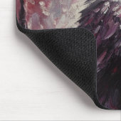 Gothic Raven Crow Bird Schilderij Zwart Grijs Muismat (Hoek)