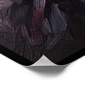 Gothic Raven Crow Bird Schilderij Zwart Rood Kunst Poster (Hoek)