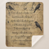 Gothic Raven Custom Message Sherpa Deken (Voorkant)