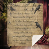 Gothic Raven Custom Message Sherpa Deken