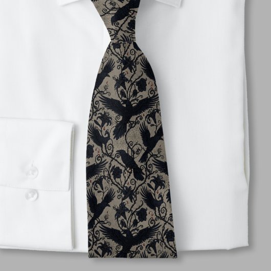 Gothic Raven Dark Academia Alternative Wedding Stropdas