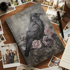 Gothic Raven Dark Academia Floral Notitieboek