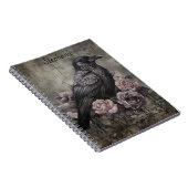 Gothic Raven Dark Academia Floral Notitieboek (Rechterzijde)
