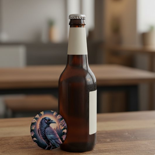 Gothic Raven Dark Academia Home Bar Button Flesopener