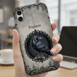Gothic Raven Donkere Academie iPhone 16 Hoesje