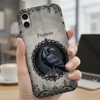 Gothic Raven Donkere Academie iPhone 16 Hoesje