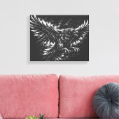 Gothic Raven – door BurnsInHell Canvas Afdruk (Insitu (Woonkamer))