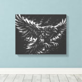 Gothic Raven – door BurnsInHell Canvas Afdruk (Insitu (Houten vloer))