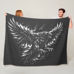 Gothic Raven – door BurnsInHell Fleece Deken