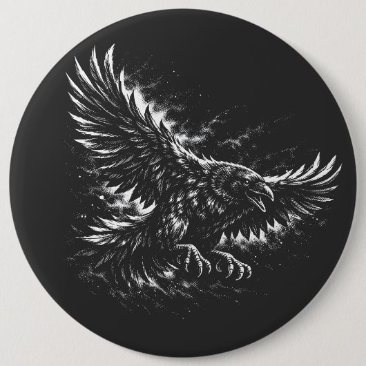 Gothic Raven – door BurnsInHell Ronde Button 6,0 Cm (Voorkant)