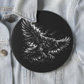Gothic Raven – door BurnsInHell Ronde Button 6,0 Cm (In situ)