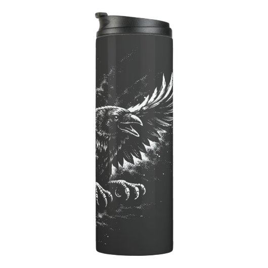 Gothic Raven – door BurnsInHell Thermosbeker (Geroteerd rechts)