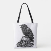 Gothic Raven – door BurnsInHell Tote Bag (Achterkant)