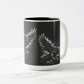 Gothic Raven – door BurnsInHell Tweekleurige Koffiemok (Voorkant rechts)