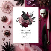 Gothic Raven en Dark Floral Bachelorette Party Kaart
