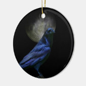 Gothic Raven en Moon Pagan Keramisch Ornament (Links)