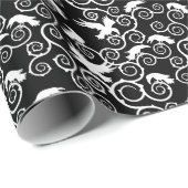 Gothic Raven en Thorns Jacquard Cadeaupapier (Rol Hoek)