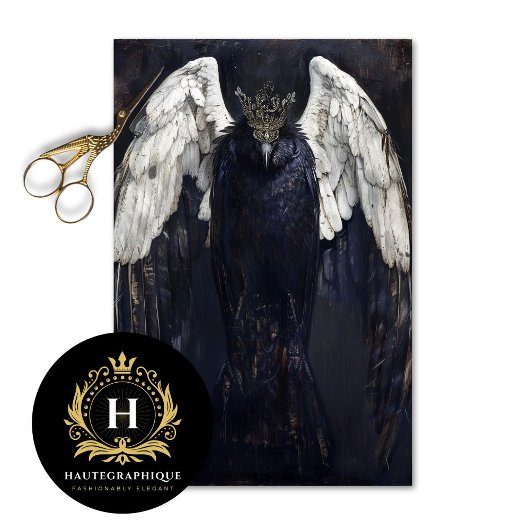 Gothic Raven Engel Decoupage   Tissuepapier