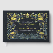 Gothic Raven Floral Wedding Gastenboek (Voorkant)