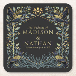 Gothic Raven Floral Wedding Kartonnen Onderzetters