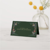 Gothic Raven Floral Wedding Plaatskaartje (Achterkant)