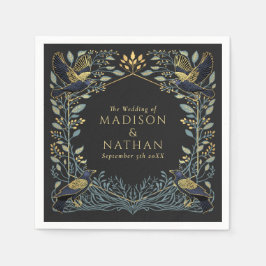 Gothic Raven Floral Wedding Servet