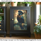 Gothic Raven, Franse Beret & Boog DC3L Découpage Tissuepapier