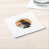 Gothic Raven Funny Halloween F Caw F Coffee Kartonnen Onderzetters (Schuin)