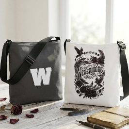Gothic Raven Gedicht Literaire Donkere Romantiek Crossbody Tas