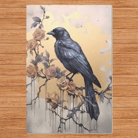  Gothic Raven Gold Rozen Waterverf Tissuepapier