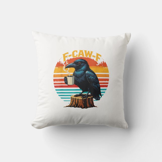 Gothic Raven Grappige Halloween F Caw F Koffie Kussen (Voorkant)