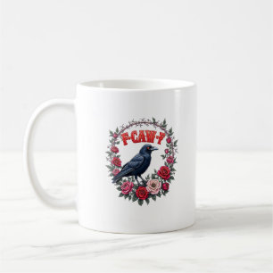 Gothic Raven Grappige Halloween F-Caw-F Kraai Vint Koffiemok