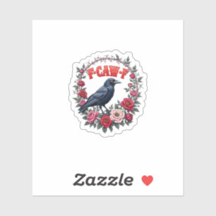 Gothic Raven Grappige Halloween F Caw F Vintage Sticker